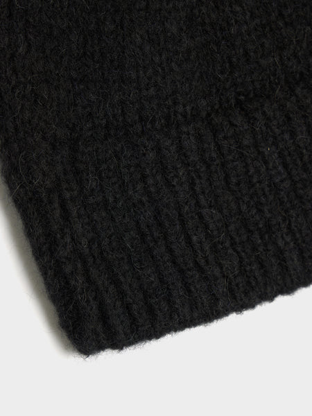 Alpaca Merino Blend Beanie, Black