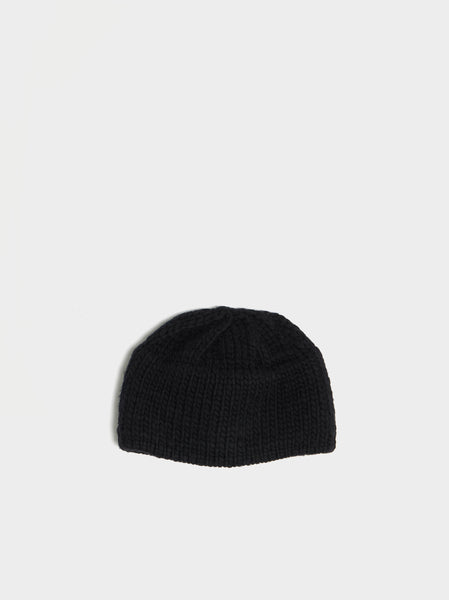 Wool Bulky Handknit Hat, Black