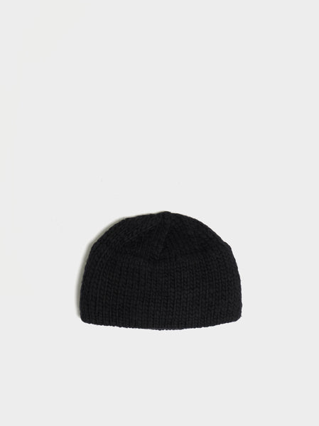 Wool Bulky Handknit Hat, Black