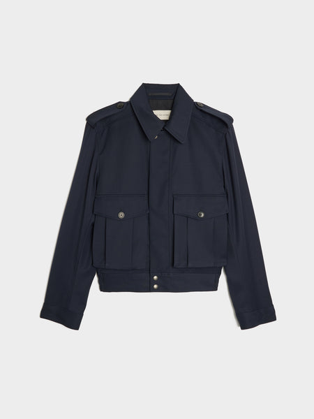 Reg Fit Cropped Jacket, Navy
