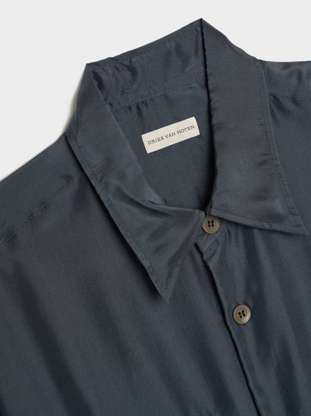 Loose Fit Breast Pockets Shirt, Navy