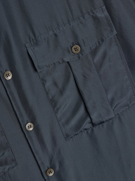Loose Fit Breast Pockets Shirt, Navy