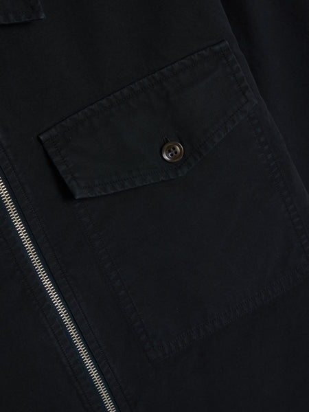 Overdyed Double Weave Compact Cotton M.W. Shirt, Navy
