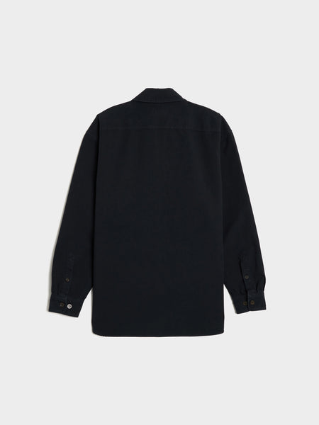 Overdyed Double Weave Compact Cotton M.W. Shirt, Navy