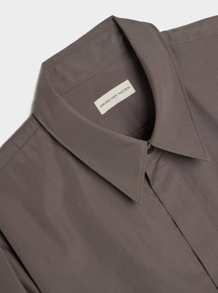 Reg Fit Zip Shirt, Grey