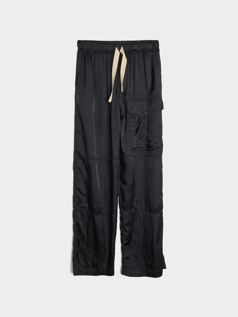 Loose Fit Highwaist Cargo Pant, Navy