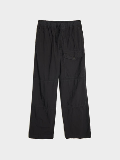 Loose Fit Highwaist Cotton Cargo Pant, Navy