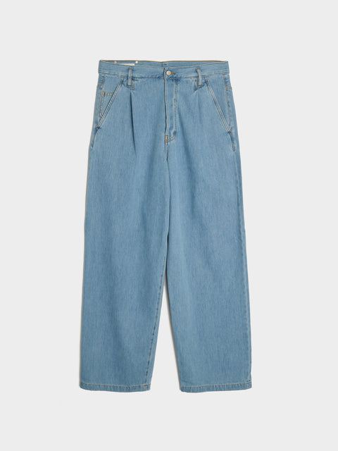 Loose Fit Penning Denim Pant, Light Blue