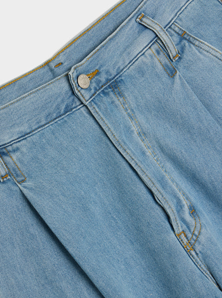 Loose Fit Penning Denim Pant, Light Blue