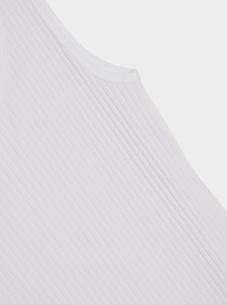 Open Neck With Narrow Straps Tank Top, White