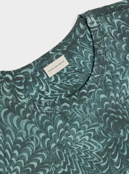 Hubba Print T-Shirt, Petrol