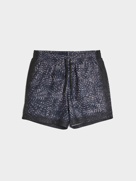 Printed Swim Short, Navy