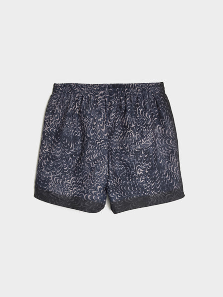 Printed Swim Short, Navy