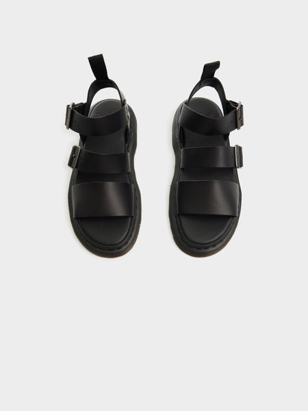 Gryphon Leather Strap Sandal, Black