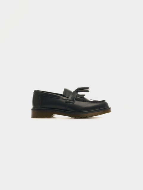 Adrian Smooth Leather Tassel Loafers, Black