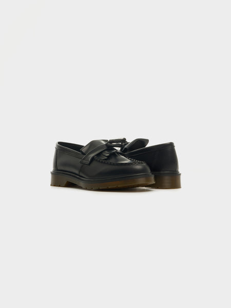 Adrian Smooth Leather Tassel Loafers, Black