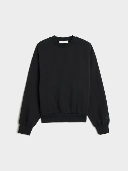 Classic Fit Fleece Crewneck, Jet Black