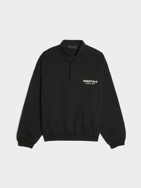 Fleece Polo, Black