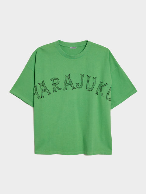 Harajuku Print T-Shirt, Red