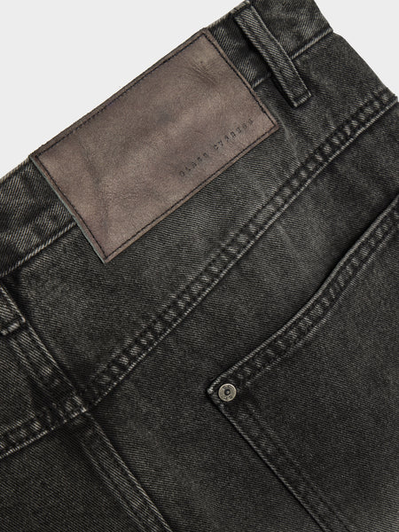 Denim With Buttons Hanging From Waist, Black