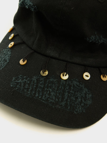 Hanging Button Hat, Black