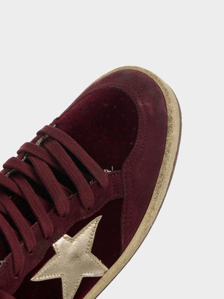 W Ballstar Velvet, Ruby Red / Silver