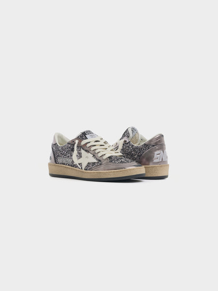 W Ballstar Glitter Upper Leather Star, Grey / Purple