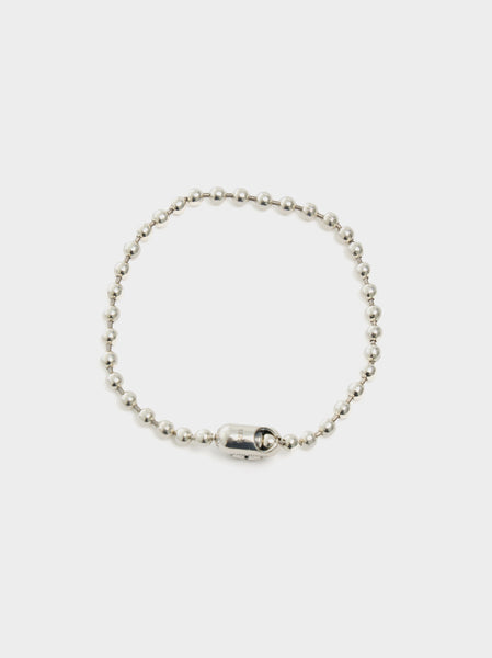 9" Poplock Ball Chain Bracelet Triple Cutout, Silver