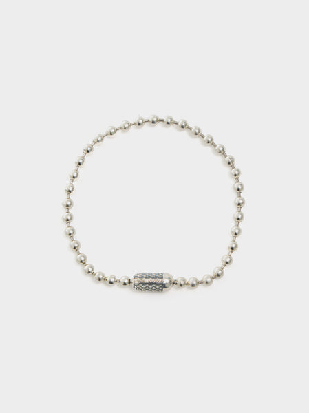 9" Poplock Ball Chain Bracelet Goosebumps, Silver