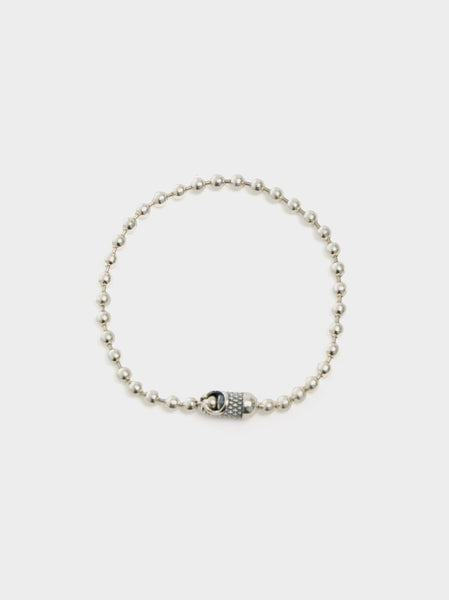9" Poplock Ball Chain Bracelet Goosebumps, Silver
