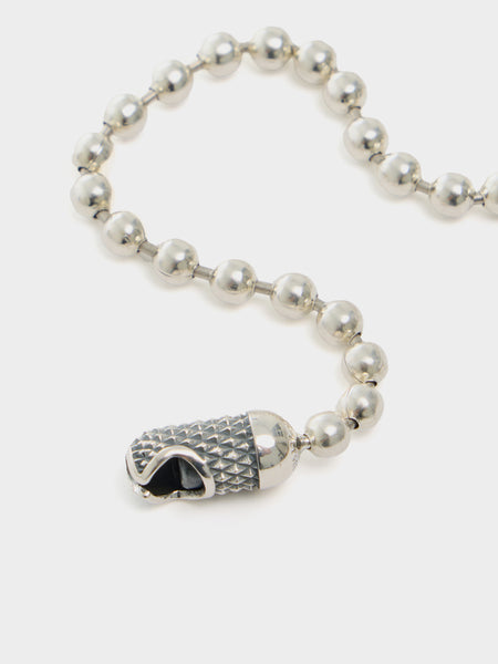 9" Poplock Ball Chain Bracelet Goosebumps, Silver