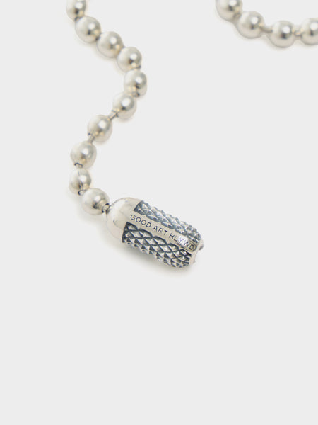 9" Poplock Ball Chain Bracelet Goosebumps, Silver