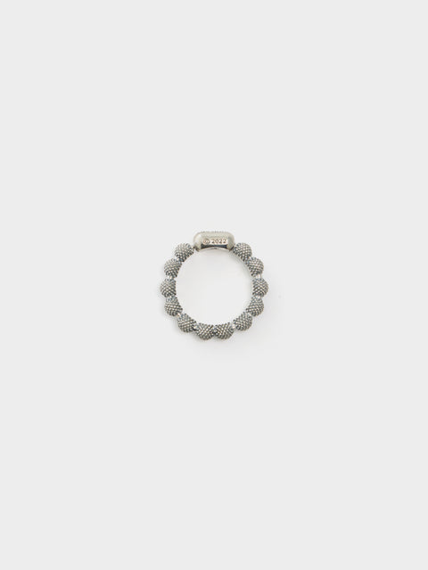 Ball Chain Ring Goosebumps - A, Silver