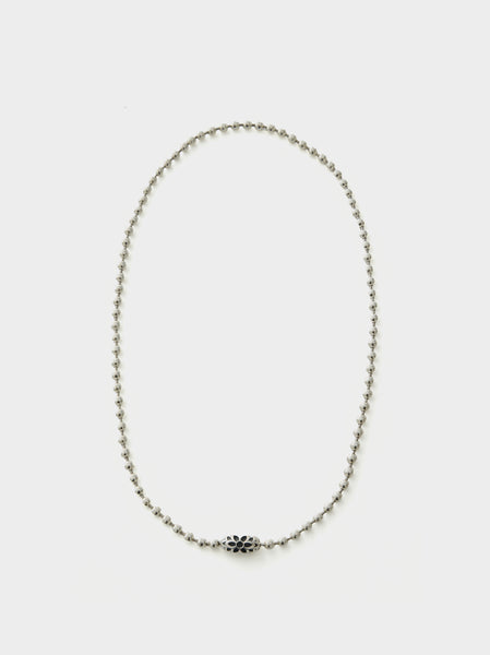 21" Poplock Ball Chain Necklace Triple Cutout, Silver