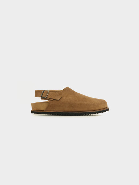 Calf Back Side Suede Sandal, Sand