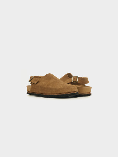 Calf Back Side Suede Sandal, Sand