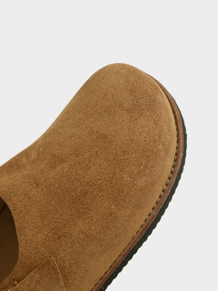 Calf Back Side Suede Sandal, Sand