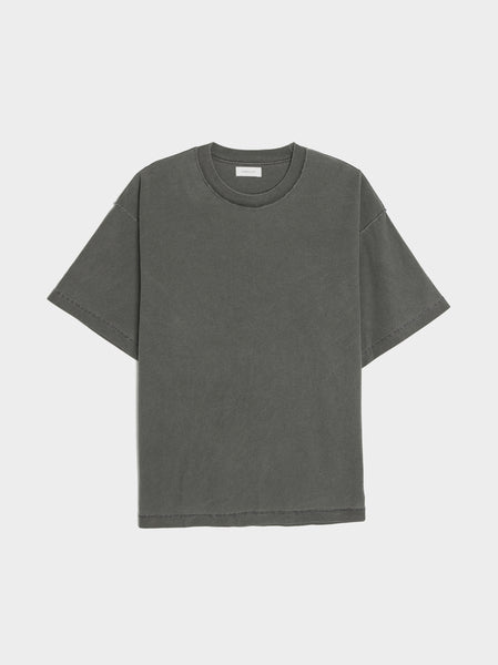 Reversed Cropped SS Tee, Washed Black