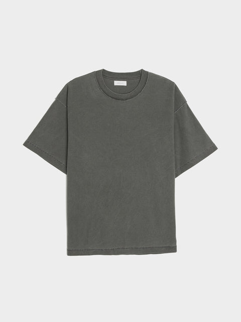 Reversed Cropped SS Tee, Washed Black