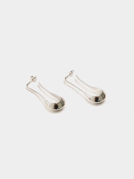 Short Drop Earrings, Silver