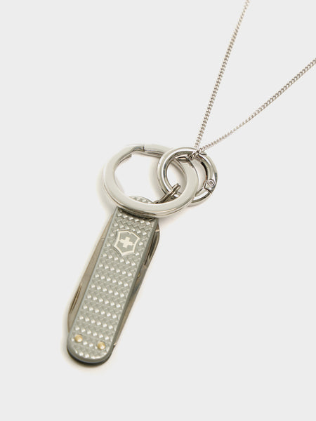 Mini Swiss Knife Necklace, Silver