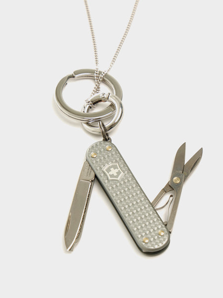 Mini Swiss Knife Necklace, Silver