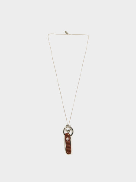 Mini Swiss Knife Necklace, Russet Brown