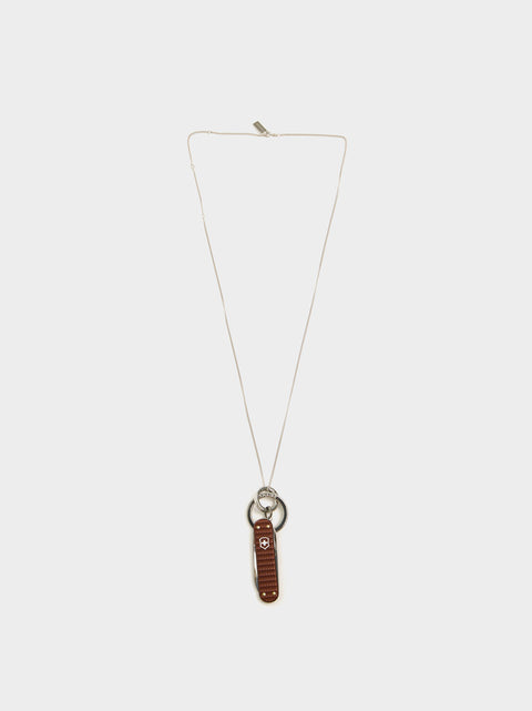 Mini Swiss Knife Necklace, Russet Brown