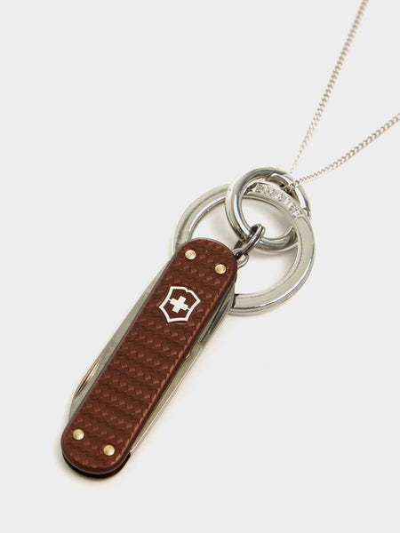 Mini Swiss Knife Necklace, Russet Brown