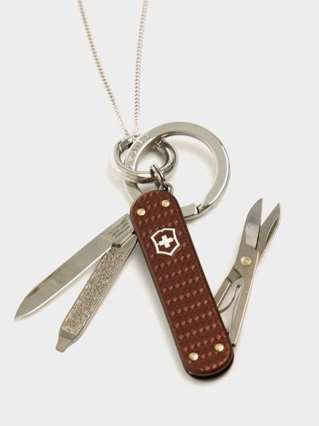 Mini Swiss Knife Necklace, Russet Brown