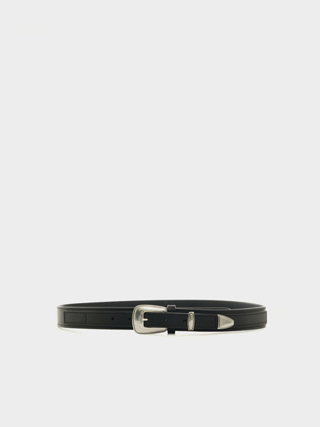 Minimal Western Belt Leather, Black