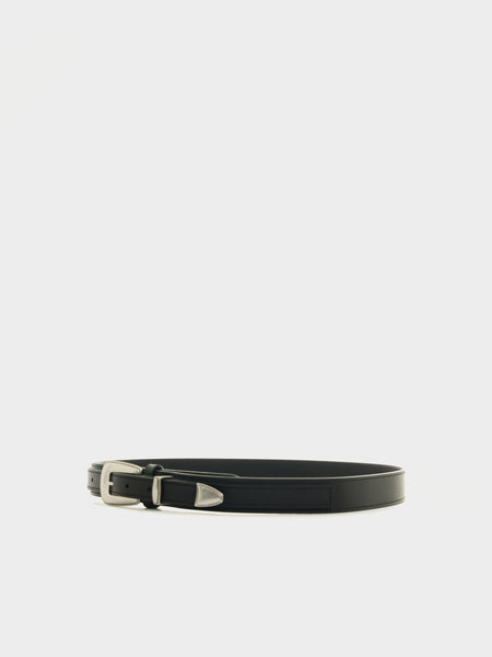 Minimal Western Belt Leather, Black