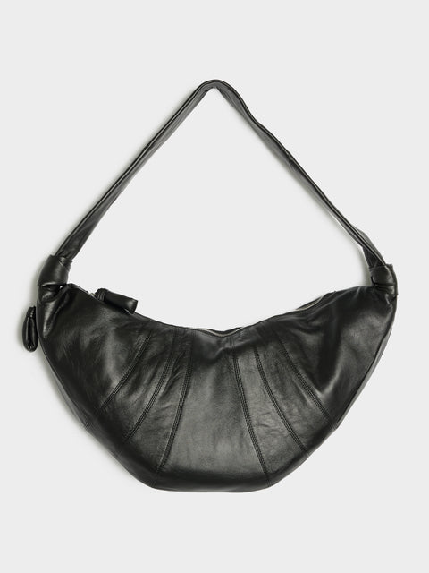 Large Croissant Bag Soft Nappa Leather, Black