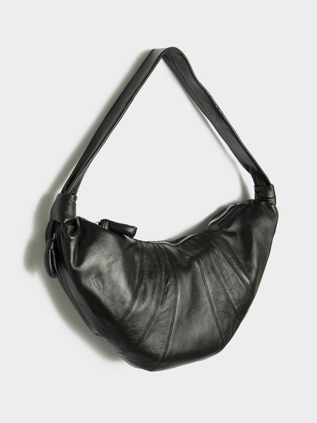 Large Croissant Bag Soft Nappa Leather, Black